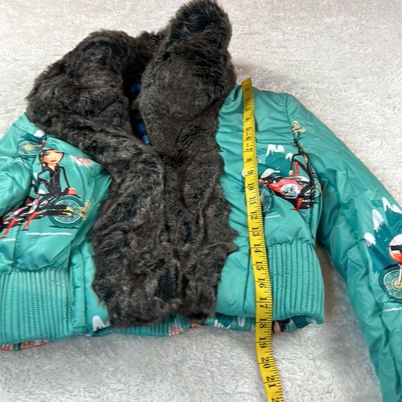 Y2k Custo Barcelona cold highway silky cropped novelty print coat, 42 or 8 - Picture 5 of 12